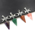 New Natural Stone Pyramid Star Moon Pendulum Crystal Pendant Necklace Gemstone Jewelry Green Aventurine Amethyst Pendant