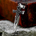 SS8-1236P 316L Stainless Steel Viking Sword Celtic Odin Vegvisir Pattern Pendant for Men Cool Jewelry