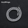 BC210 2mm 16"18" 20" Tennis Chain Iced Out Brass Prong Setting CZ Necklace Cubic Zircon Bling Bling Jewelry MegaBDM