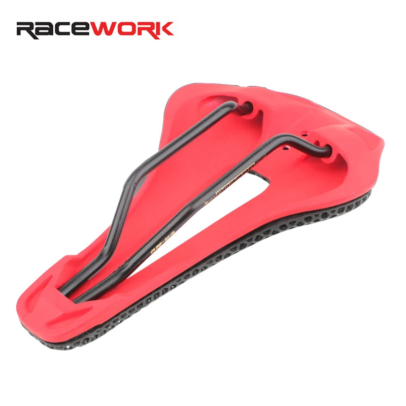 RACEWORK 3D Printed Bicycle Saddle Beehive Structure Hollow Racing Folding Road MTB Bike Comfortable Sillin Cycling Race Seat