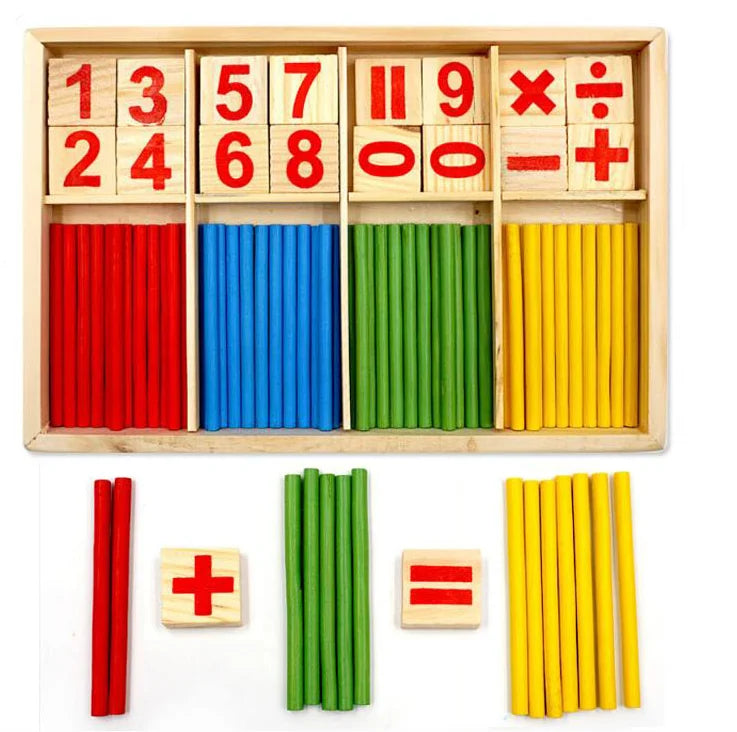 Wood Educational Number Math Calculate Game Toy Mathematics Puzzle Toys Kid Early Learning Counting Sticks Material Children