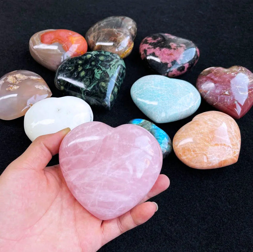 Wholesale Natural Different Kinds of Gemstone Heart Quartz Crystal Hearts for Gift