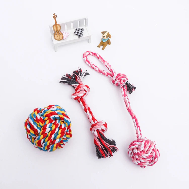 Eco-Friendly Sustainable Cotton and Nylon Multi-functional Pet Rope Chew Toy Dog Ball Gift for Medium/Large/Small Dogs
