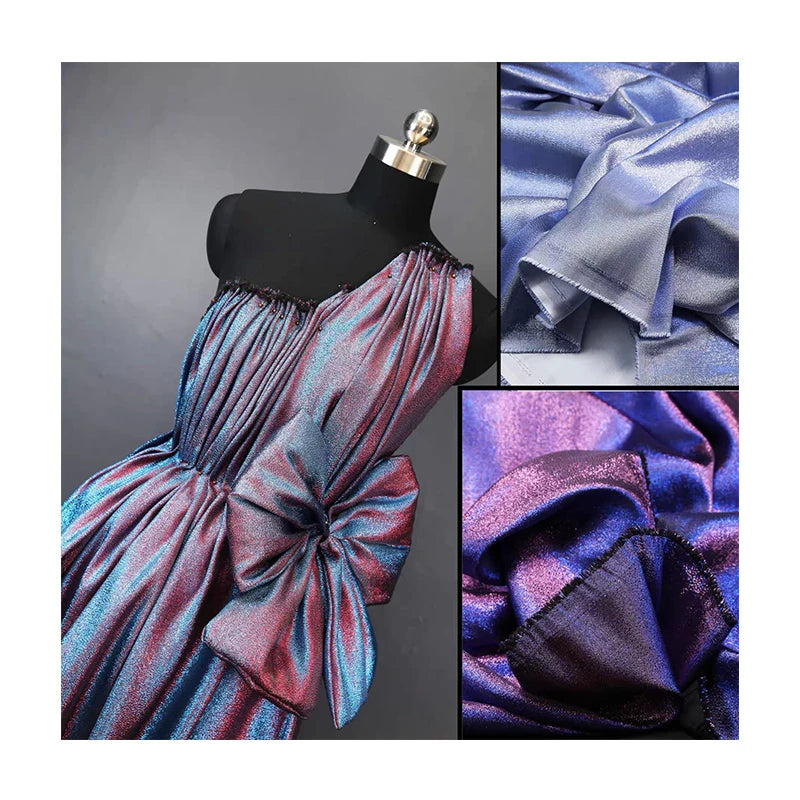 Symphony Polyester Mermaid Gradient Glitter Brocade Fabric Handmade DIY Romper Dress Stage Decoration Background Designer Fabric