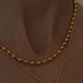 2022 Dazan New Ins 18k Gold Plated Tarnish Free Stainless Steel 5MM Bear Chain Necklace Waterproof Polished Jewelry for Women