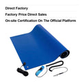 ESD Soldering Mat Kit 2.5 Feet Wide X 5 Feet Long X 0.06 Inches Thick Blue Includes a Wrist Strap and Grounding Cord
