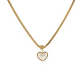 Gold Plated Snake Chain Necklaces Jewellery Personality Shell Pearl Heart Pendant Necklace for Gift