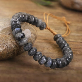 Newest Healing Crystal Charm Bracelet Adjustable Semi-Precious Energy Gemstone Labradorite Beaded Bracelet for Men Drop Shipping
