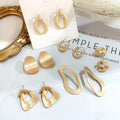 Vintage Metal High Sense Fashion Gold Plated Geometric Fall Earings Women Jewelry