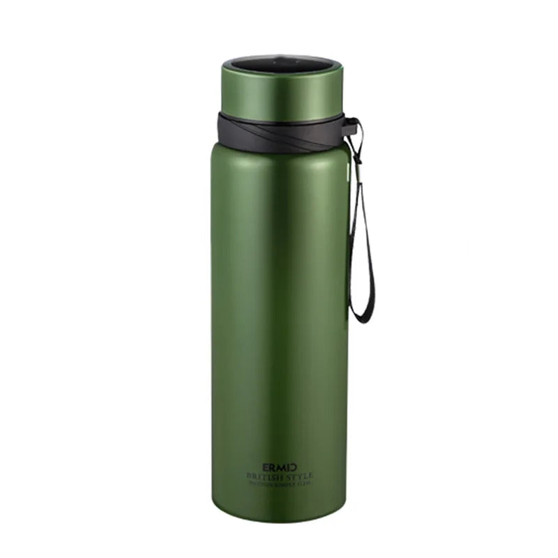 Custom Logo Vacuum Insulated Flask Thermos Double Wall Stainless Steel Smart Water Bottles 600ml 1000ml  1600ml