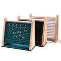 Classics Large Capacity Jewelry Display Rack Multiple Ring Earring Display Stand Solid Wood Display Stand