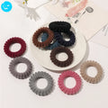 Flocking Telephone Line Hair Ring Coiled Velvet Hair Ties