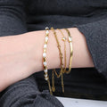 Chris April 316L Stainless Steel Natural Freshwater Pearls Funnel Beads Chain Bracelet