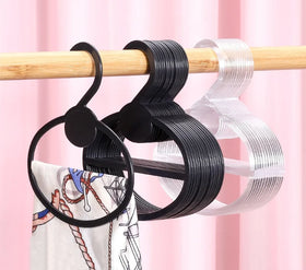 High Quality Transparent Black Towel Hanger Hijab Shawl Display Hanger Round Plastic Scarf Hangers