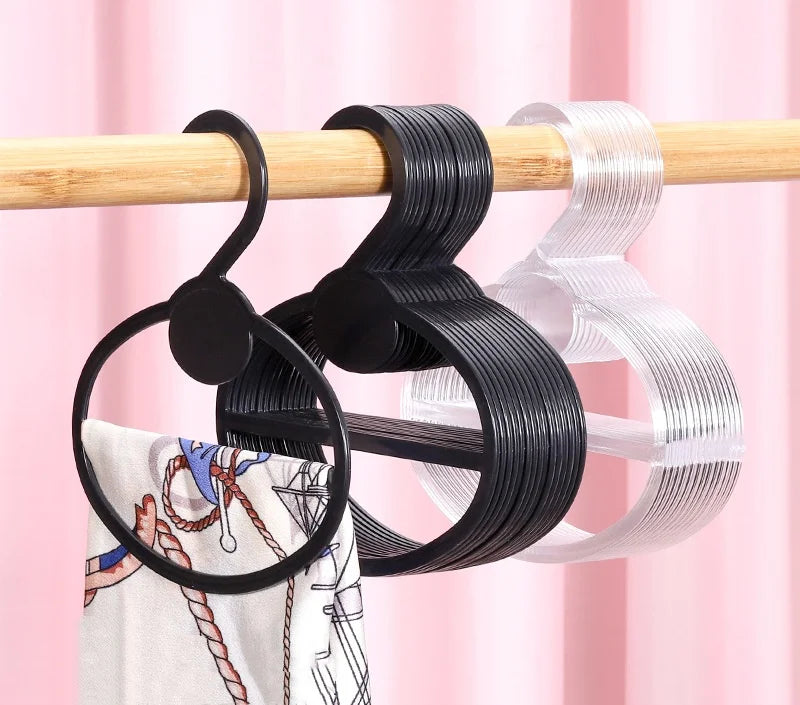 High Quality Transparent Black Towel Hanger Hijab Shawl Display Hanger Round Plastic Scarf Hangers