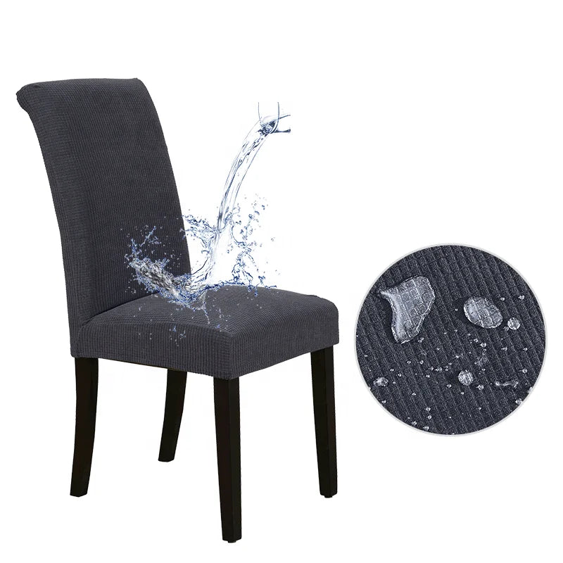 Elastic Thickened Conjoined Chair Covers Knitted Solid Color Chair Seat Cover for Family Restaurant Cafe Chair Cover