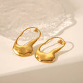 Minimalist Waterproof Jewelry Earring 18K Gold Plated Stainless Steel Irregular Shape Hollow Stud Earrings