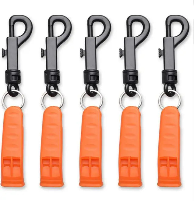 Multifunction Dual Arc Sound Rescue Emergency Outdoor Safety Survival Whistle with Keychain Buckle