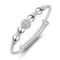 Fashion Jewelry Silver Plated Beads Bangle Bracelet Transfer Lucky Cuff Bracelet Adjustable Fidget Bracelet for Anxiety Jewelry
