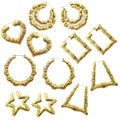 SC Wholesale Gold Plated Bamboo Earrings Jewelry Personalized Irregular Square Heart Bamboo Big Hoop Earrings for Women 2023