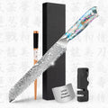 10% Off Custom Logo Abalone Shell Acrylic Handle 8 Inch 67 Layers Damascus Bread Knife 12 Inch Bread Knife Blade Blanks MegaBDM