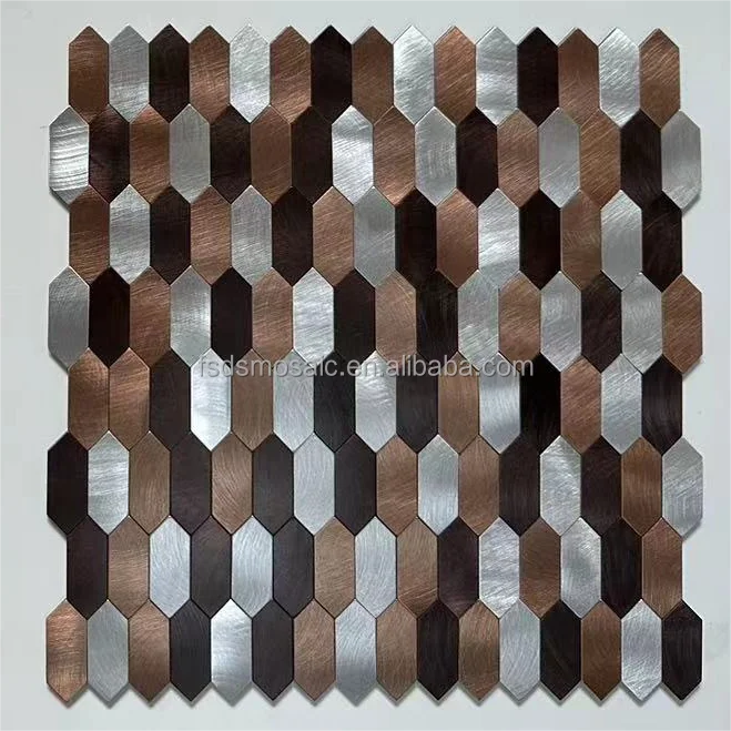 Modern Design Style DIY Popular 4mm Thick Aluminum Self-Adhesive Peel and Stick Mosaic Customized Parquet Feature