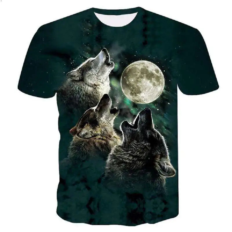 Animal Wolf 3D Printed T-shirts From Men Digital Printed T-shirts Graphic Clothing Casual Oversized T-shir
