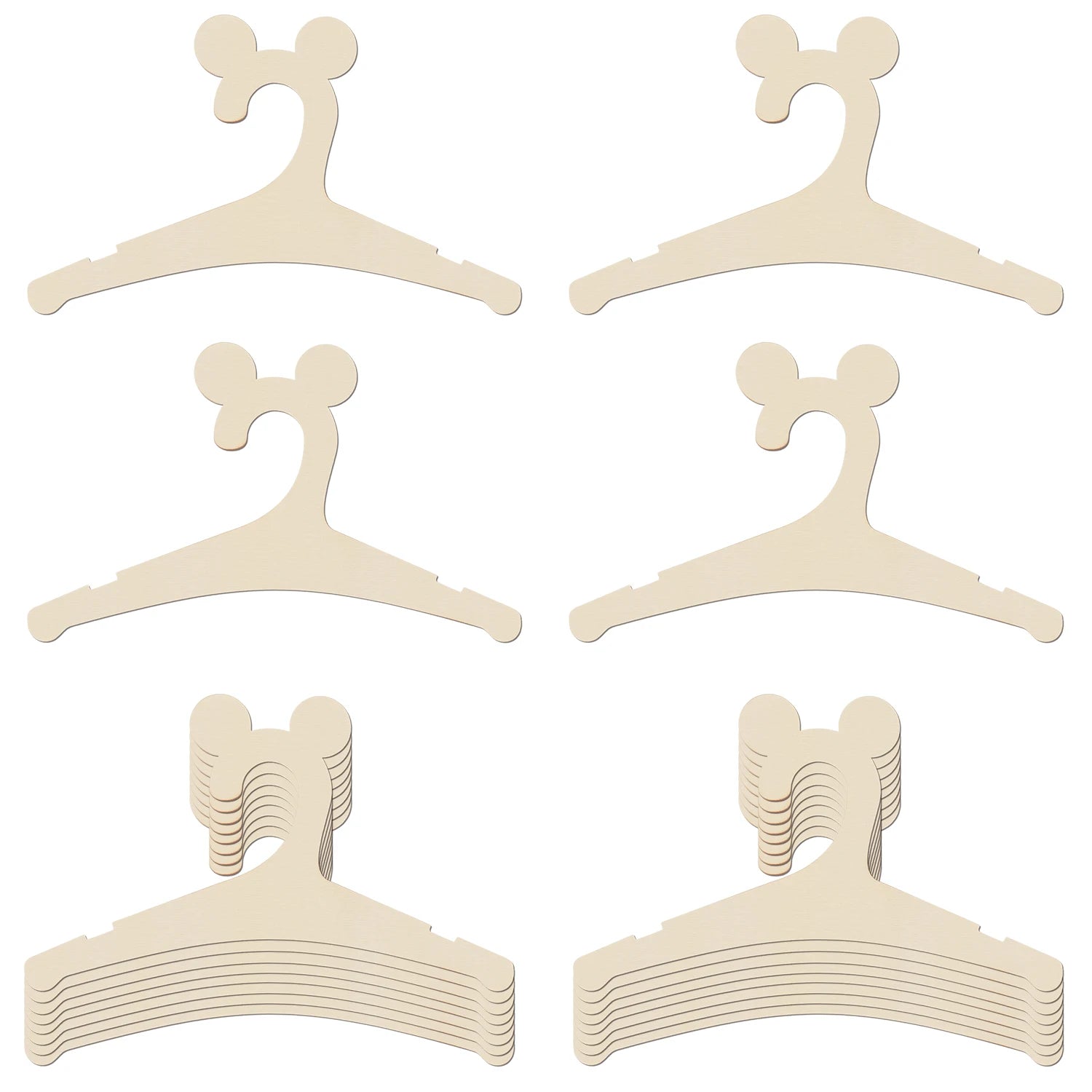 China Manufacturer Custom Eco Friendly Cute Cartoon Animal Wood Mouse Pattern Kids Clothing Hanger