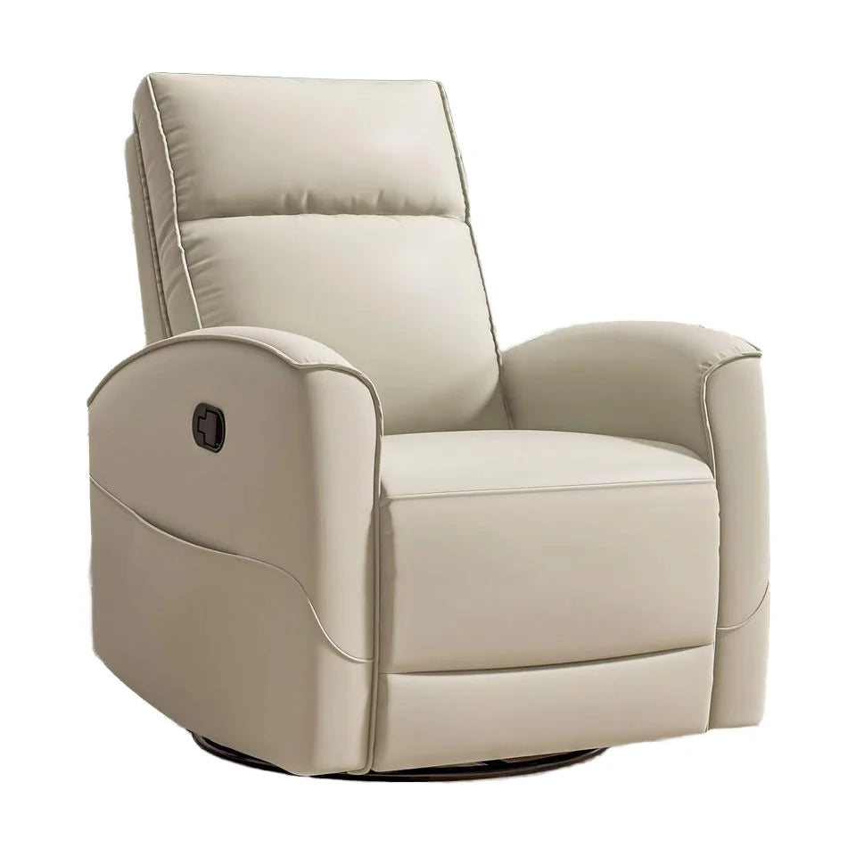 HAOMARKETS Faux Leather Glider Rocking Recliner Chair 360Â° Swivel Nursery Reclining Sofa Storage Pocket Manual Living Room