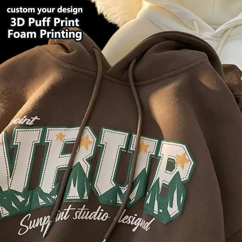 Wholesale Custom Embroidered for Oversized Men's Unisex Heavyweight Hoodies with Eco-Friendly Foam Printing Logo