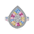 2024 S925 Sterling Silver Round Zirconium Color David Boruo Dy 925 Ring Engagement Luxury Rhodium Jewelry for Women