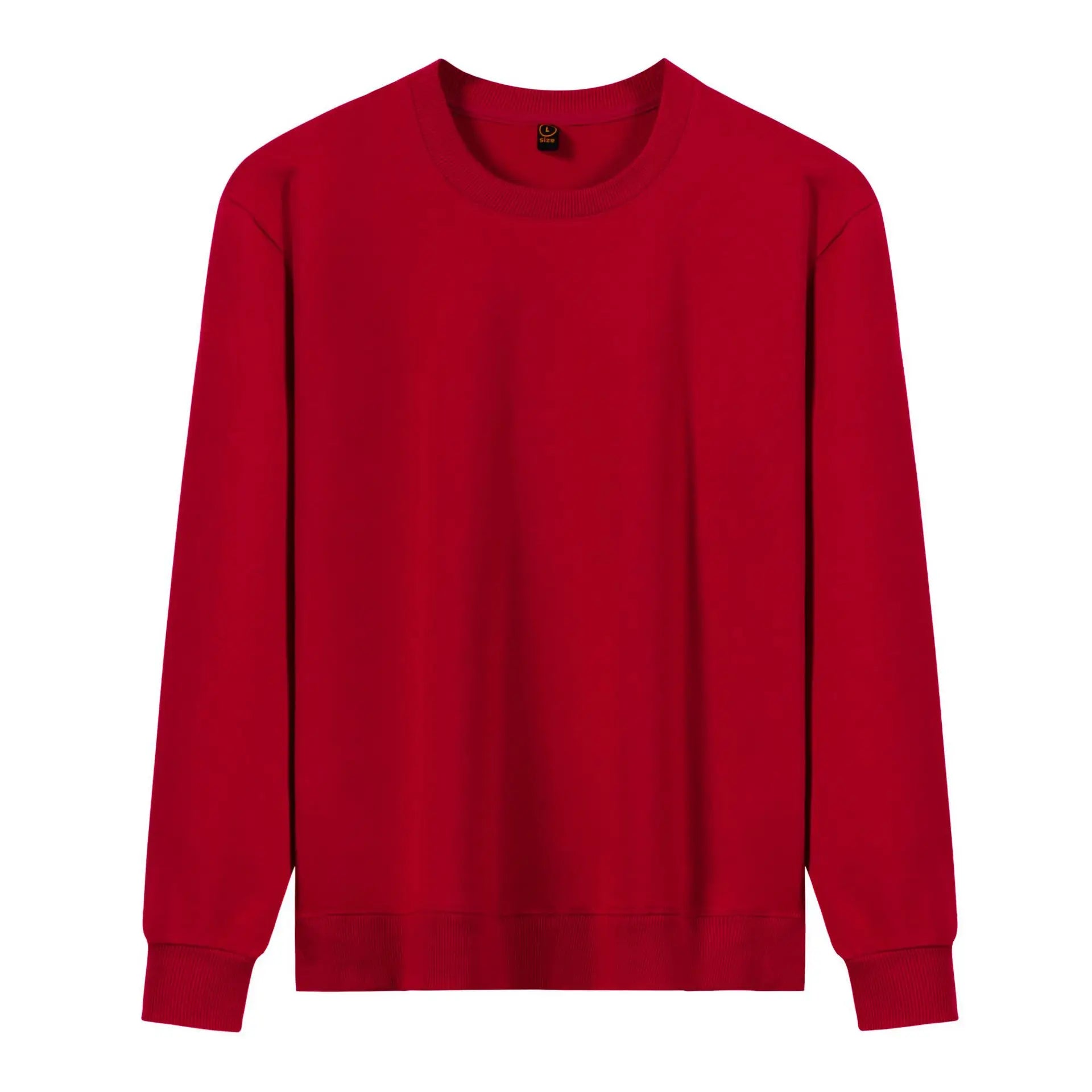 Cotton Terry Solid Color Pullover Hoodie Customized Work Clothes Thin Style Crew Neck Long Sleeve Advertising Shirt Printed logo