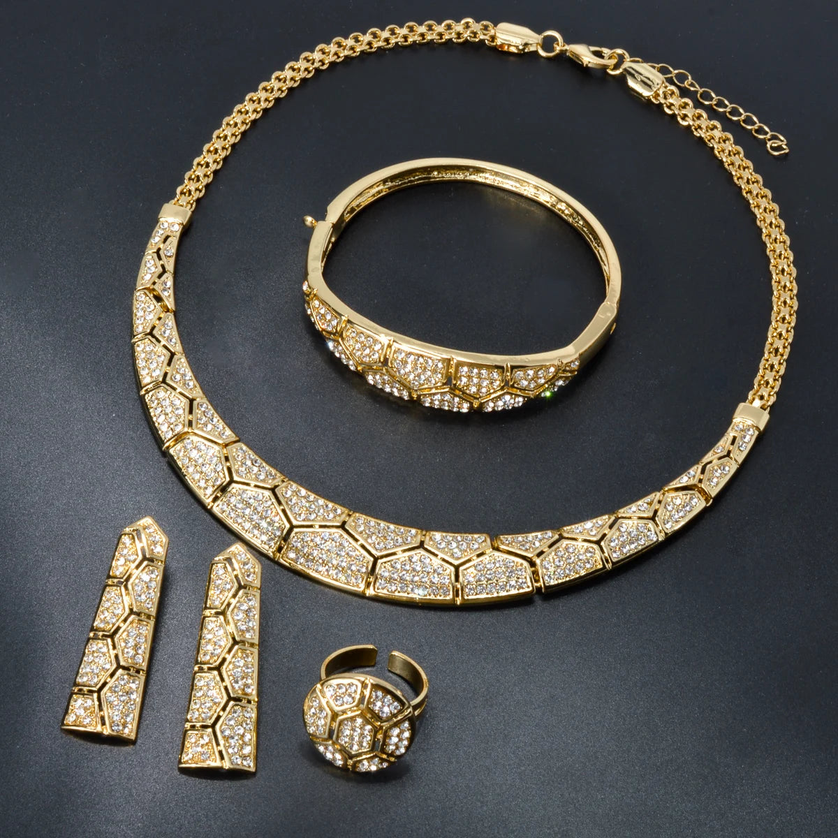 Fashion Wholesales Women Jewelry Set Saudi 18K Gold Plated Bridal Indian Jewelry Set