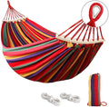 Outdoor 260x80cm Durable Canvas Fabric Two Anti Roll Balance Beam Lightweight Portable Outdoor Swing Camping Hammock