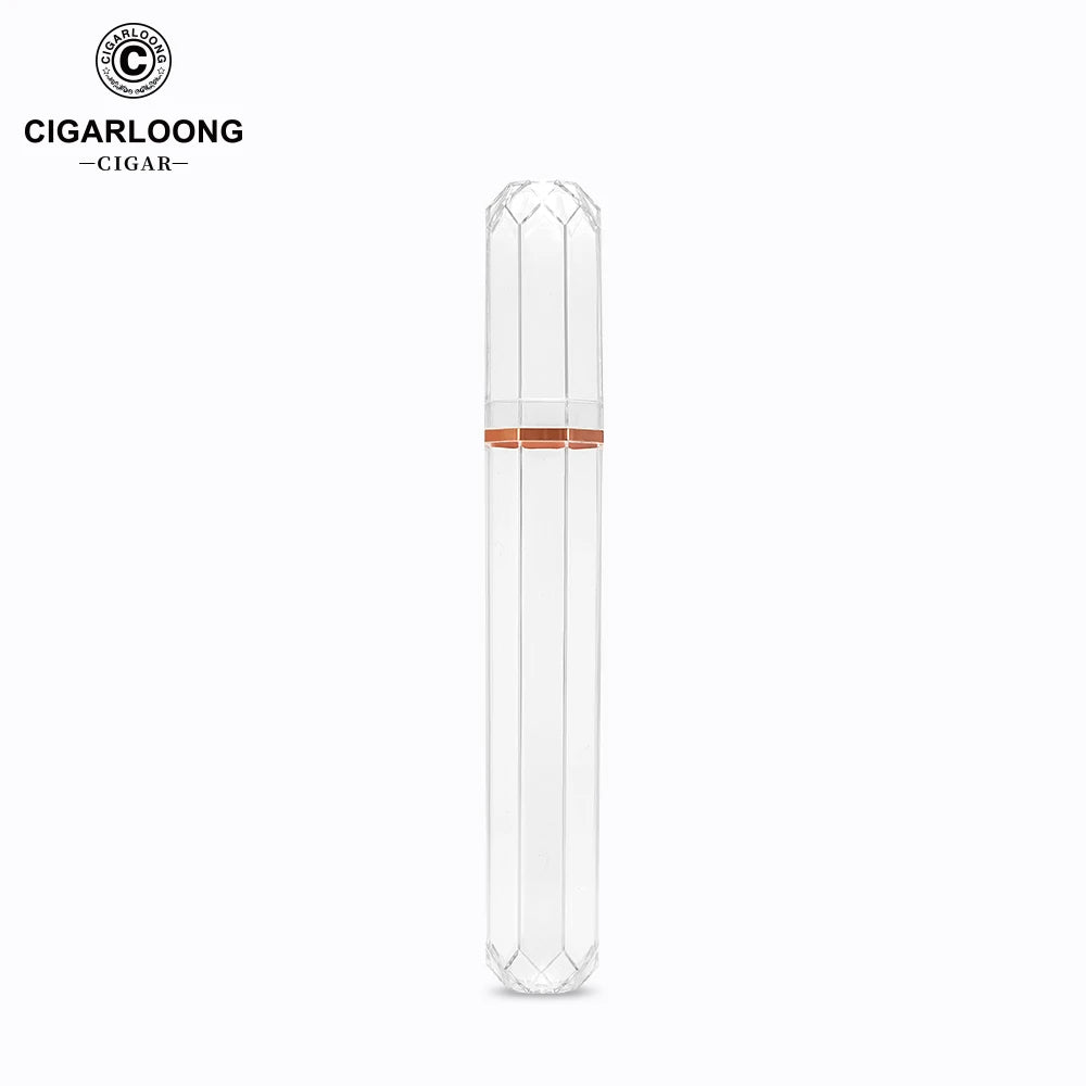 CIGARLOONG Simple Travel Portable Transparent Acrylic Large Diameter Single Cigar Tube