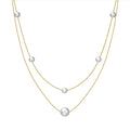 GPN31 RINNTIN Gold Layered Cultured Freshwater Pear Necklaces for Women 925 Sterling Silver Fine Jewelry Necklaces