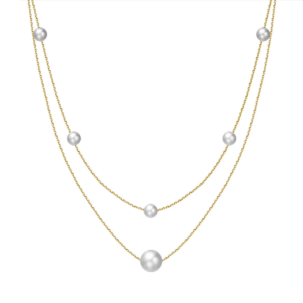 GPN31 RINNTIN Gold Layered Cultured Freshwater Pear Necklaces for Women 925 Sterling Silver Fine Jewelry Necklaces