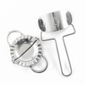 Set of 2 Stainless Steel Dumpling Maker Tools Including Dumpling Cutter and Skin Roller for Your Baking Needs