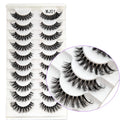 10 Pairs Natural False Eyelashes Manga Lashes 3d Faux Mink Lashes Soft Winged Natural Realistic Eyelash Extension