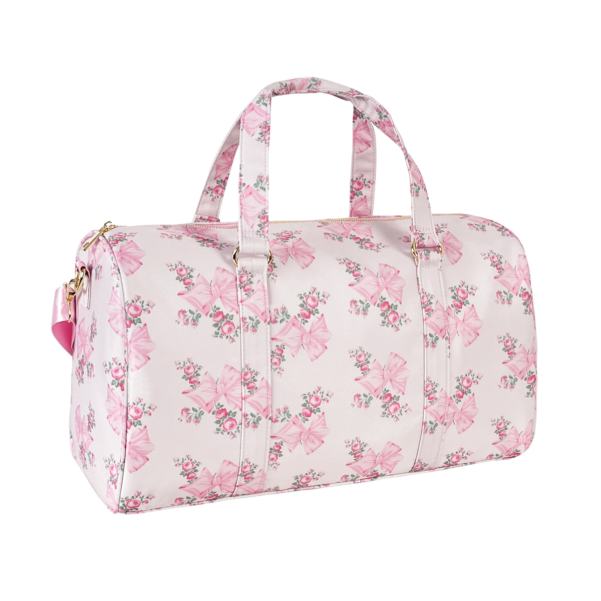 Custom Vintage Nylon Waterproof Easy-Packing Flower Bow Printed Ladies Women Luggage Bag Travel Accessories Duffle Bag Handbags