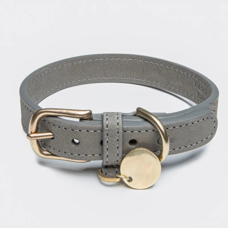 2022 Custom Dog PU Leather Collar Durable Pet Necklace Dog Chain Collar