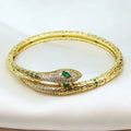 Dainty Slim Snake Head  Bracelet Adjustable 18K Filled Bangles Hollow Punk Zirconia Bangles