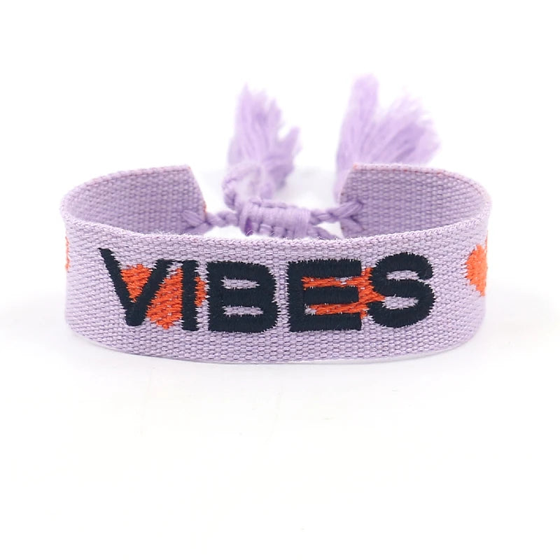 Brand Promotional Products Gift Jewelry Embroidered LOGO Webbing Tassel Bracelet for Women