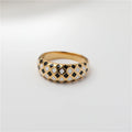 Joolim Jewelry Wholesale 18K Gold Plated Enamel Plade S Stainless Steel Rings for Women Dainty Rings