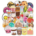 100Pcs New Style Food Dissert Ice Cream Cartoon Graffiti Stickers for Kid Decor Bottle Wall Home Table Cute Snack Sticker