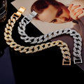 Luxury Silver 18k Gold Hip Hop Bracelet Anklets Crystal Cuban Link Chain Ankle Foot Jewelry for Women Rhinestone Cuba Anklet