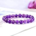 Stretchable Handmade Round Beads Jewelry Wholesale Amethyst Quartz Gem Stone Bracelet
