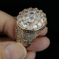 2025 Fashion Unisex Solid Gold Plating 5A CZ Cluster Ring Iced Out Wedding Gift Finger Rings Wholesale Jewelry for Men and Women