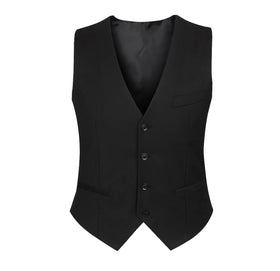 2023 New Men's Classic Formal Business Plus Size Windproof Autumn Solid Color Suit Vest Single Breasted Waistcoat Tuxedo