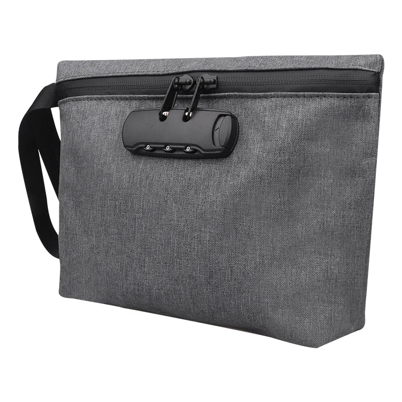 Custom Smell Proof Travel Bag with Lock Activated Carbon Lining Water-resistant Zipper & Custom Logo
